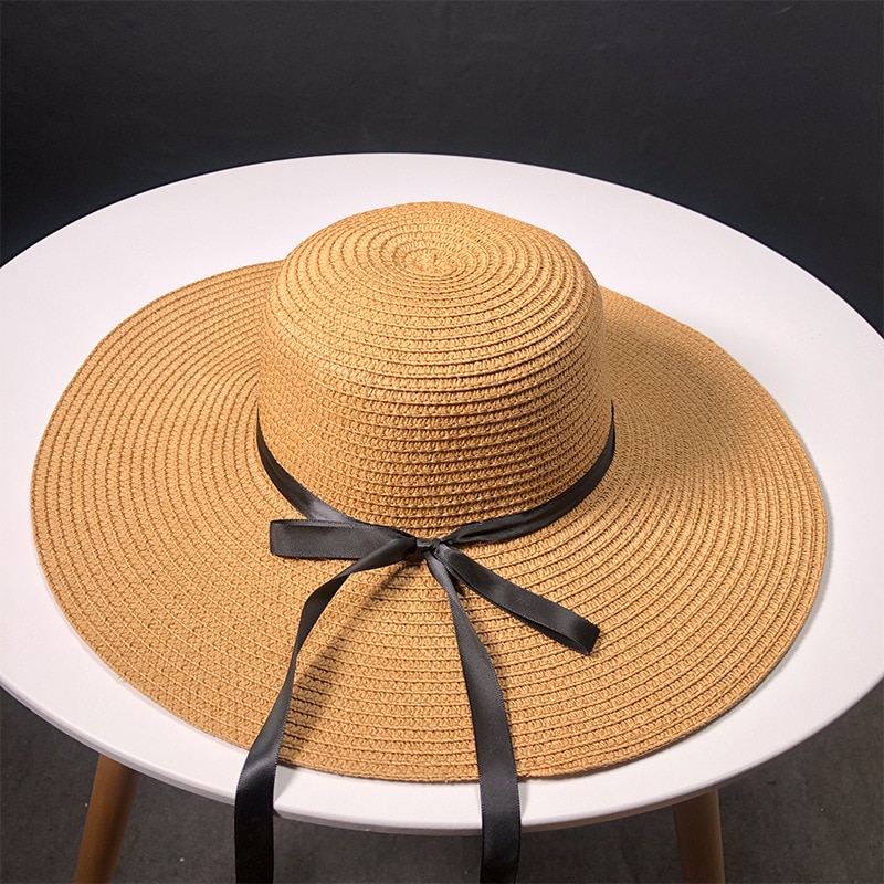 Women's Straw Sun Hat with Ribbon