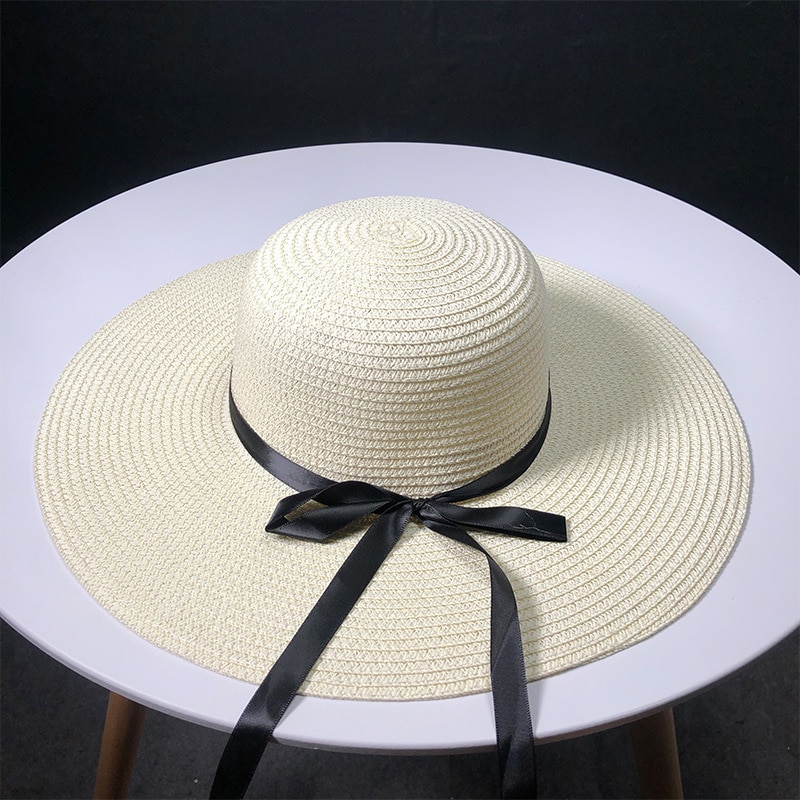 Women's Straw Sun Hat with Ribbon