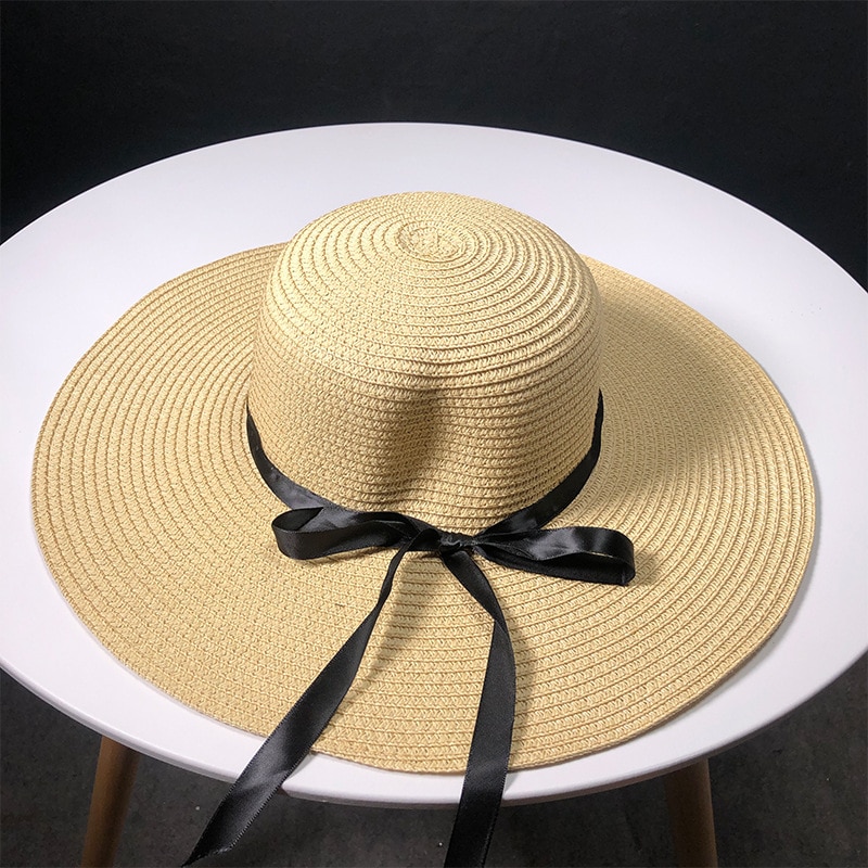 Women's Straw Sun Hat with Ribbon