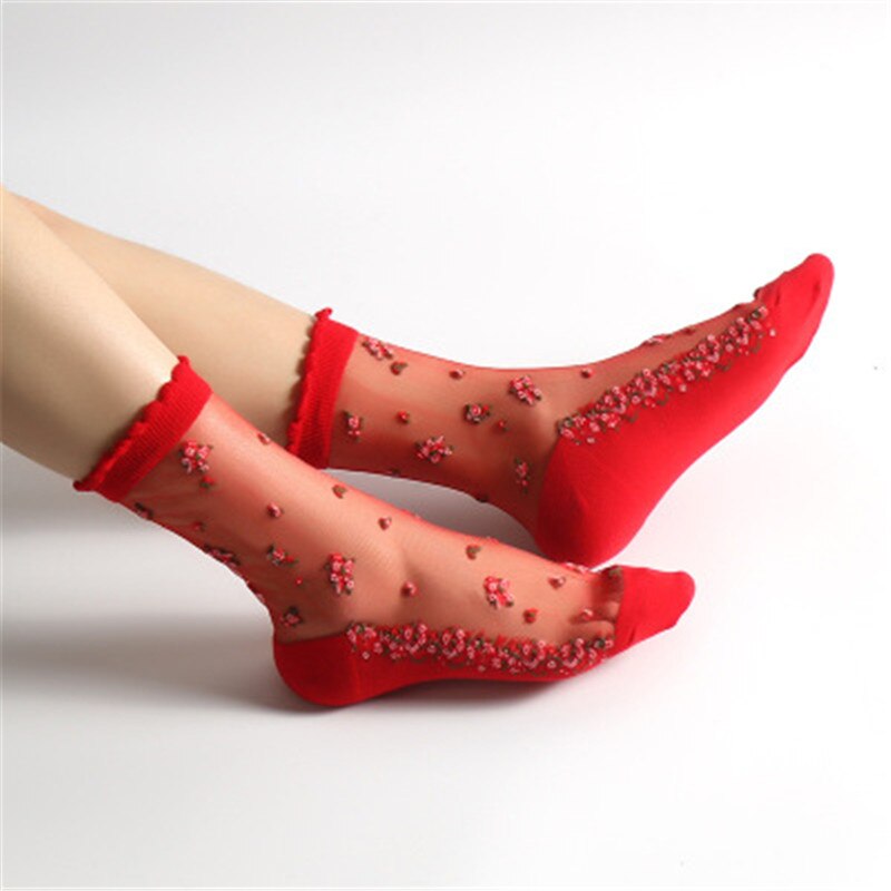 Women's Thin Floral Designed Socks