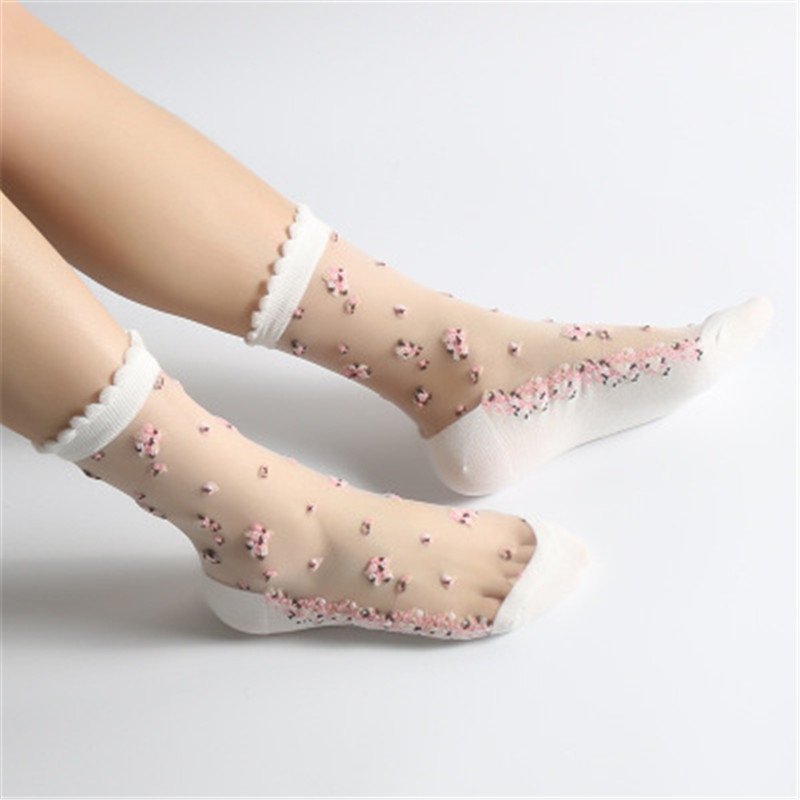 Women's Thin Floral Designed Socks