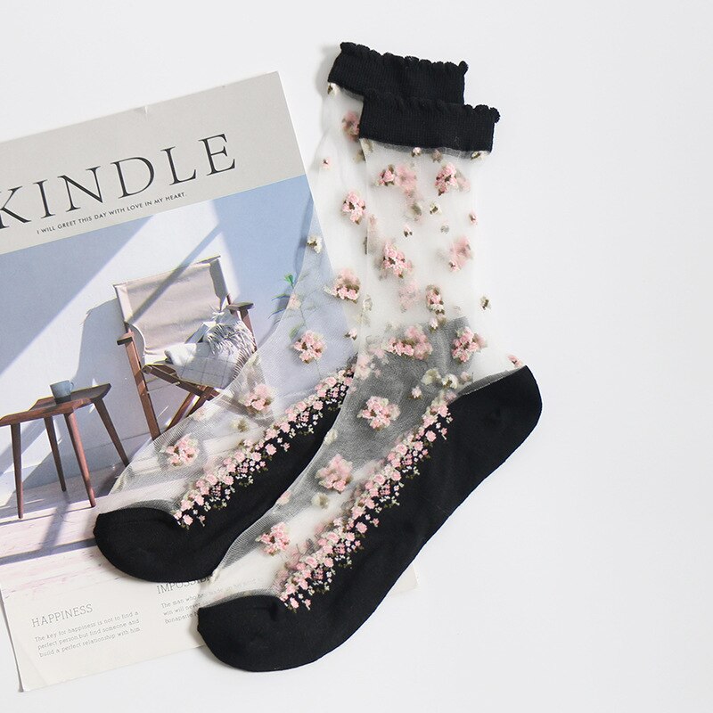 Women's Thin Floral Designed Socks